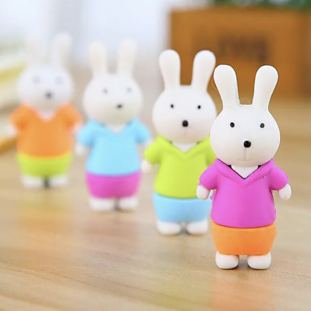 Bunny Eraser and Pencil Topper - Tinyminymo