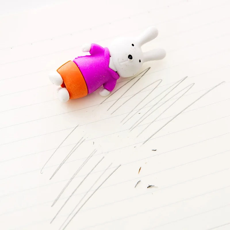 Bunny Eraser and Pencil Topper - Tinyminymo