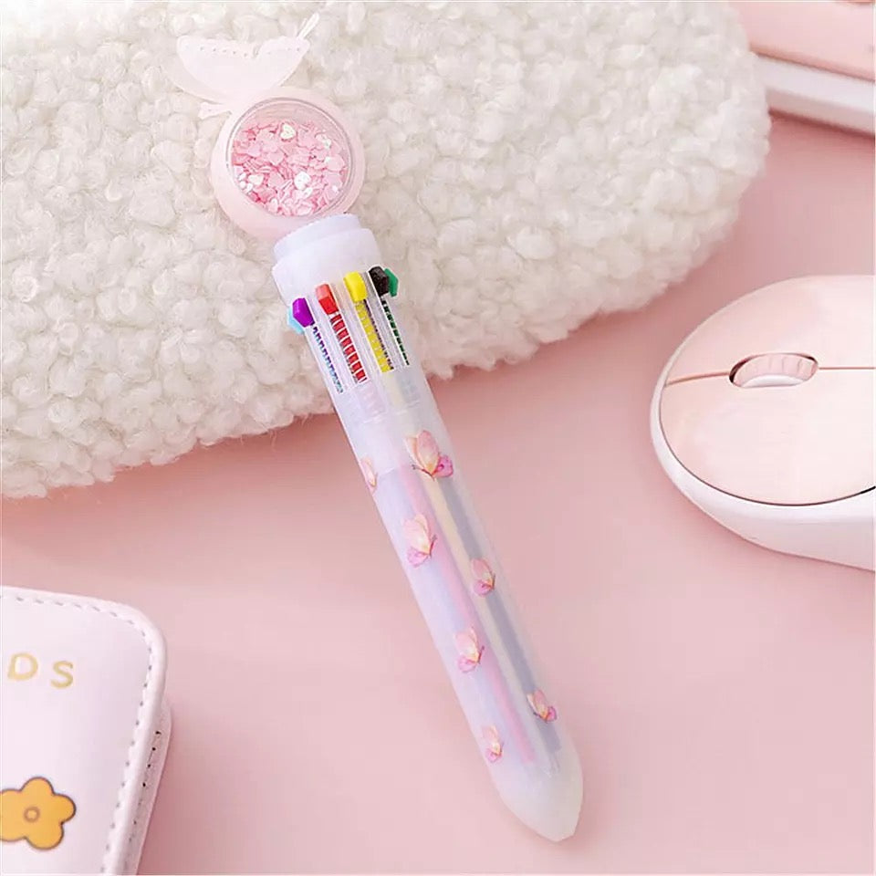 Butterfly Confetti 10 in 1 Pen - Tinyminymo