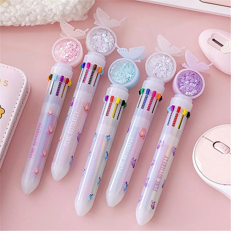 Butterfly Confetti 10 in 1 Pen - Tinyminymo