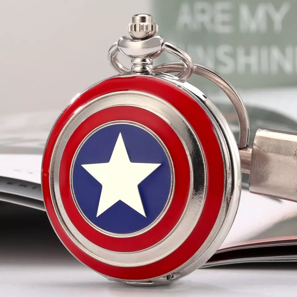 Captain America Pocket Watch Keychain - Tinyminymo