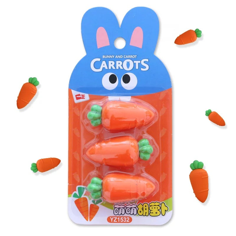 Carrot Erasers - Set of 3 - Tinyminymo