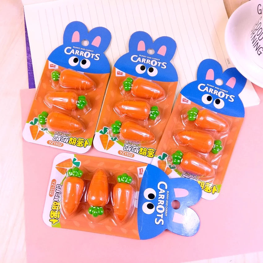 Carrot Erasers - Set of 3 - Tinyminymo