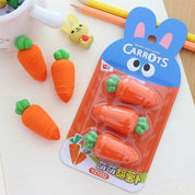 Carrot Erasers - Set of 3 - Tinyminymo