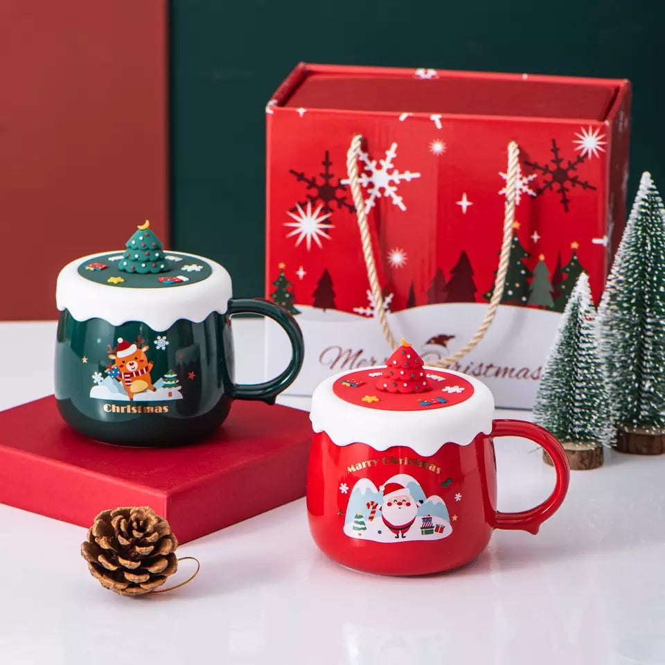 Christmas Mug with Silicone Lid - Tinyminymo
