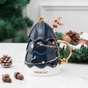 Christmas Tree Mug with Lid and Spoon - Tinyminymo