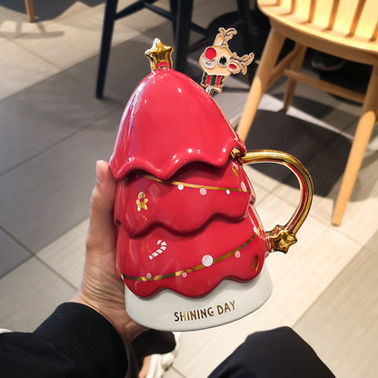 Christmas Tree Mug with Lid and Spoon - Tinyminymo