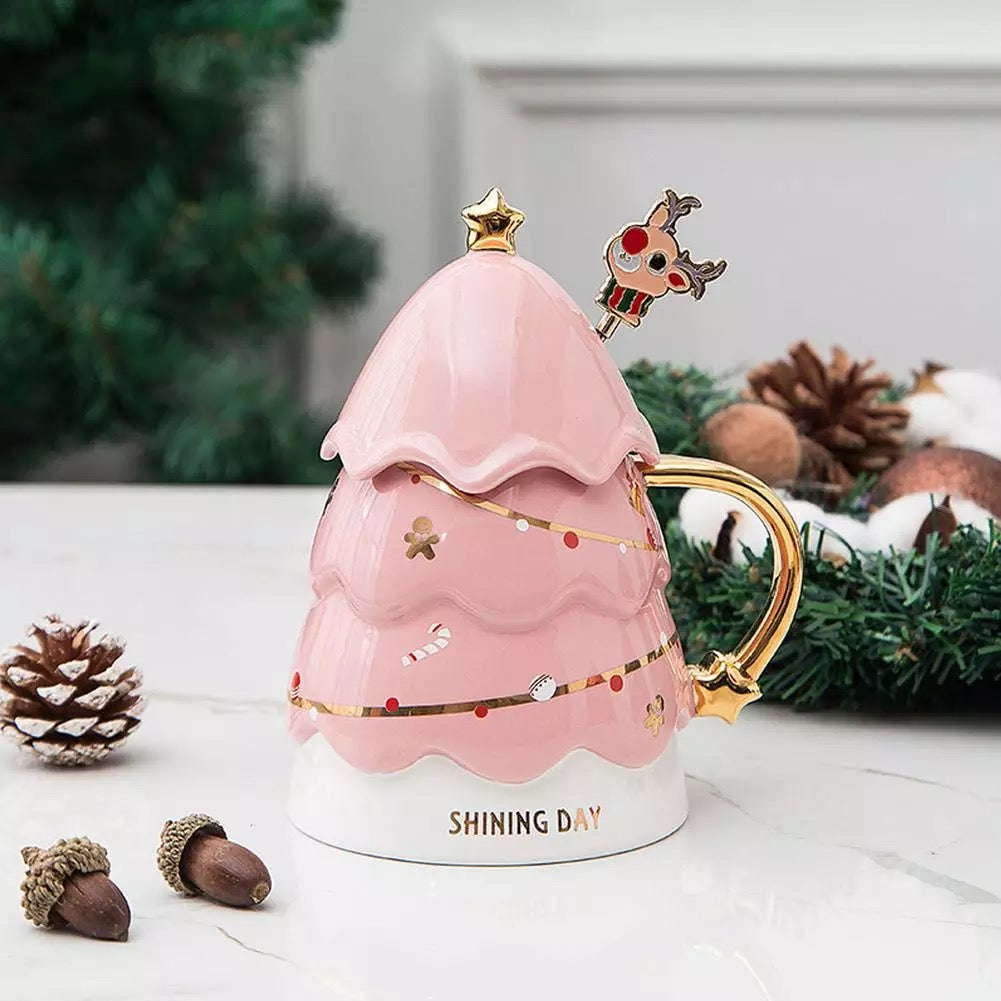 Christmas Tree Mug with Lid and Spoon - Tinyminymo