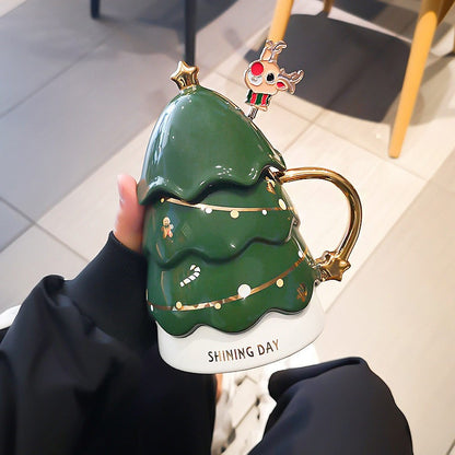 Christmas Tree Mug with Lid and Spoon - Tinyminymo