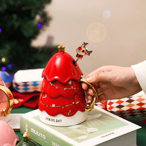 Christmas Tree Mug with Lid and Spoon - Tinyminymo