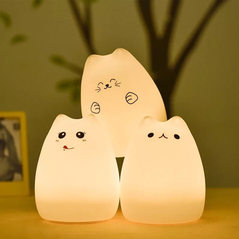 Cute Cat Silicone Night Lamp - Tinyminymo
