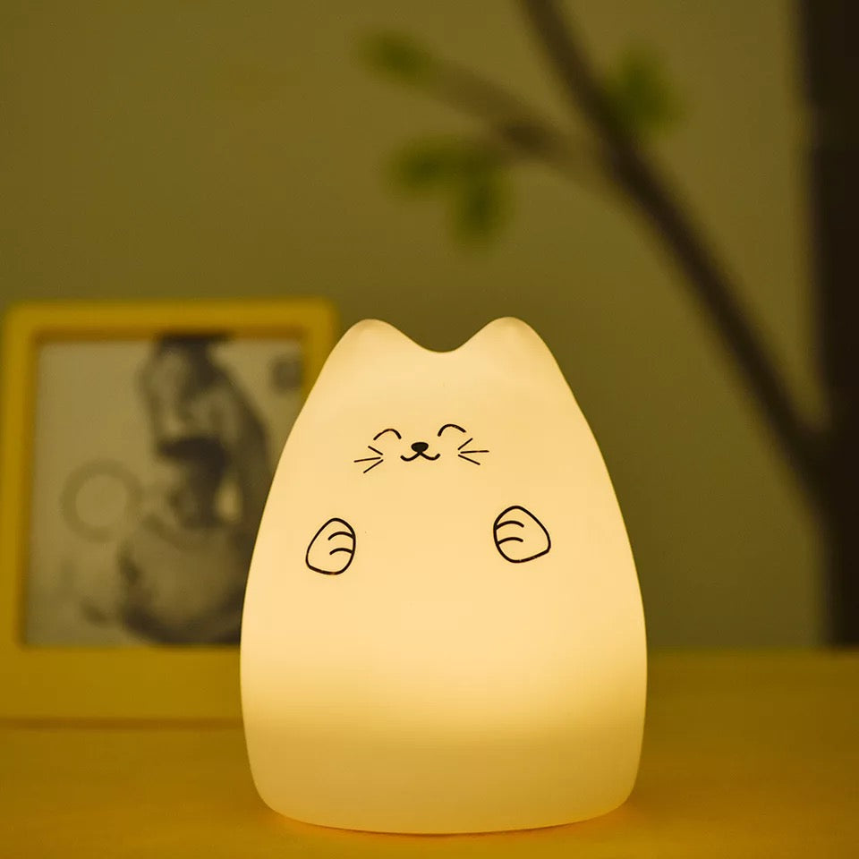 Cute Cat Silicone Night Lamp - Tinyminymo