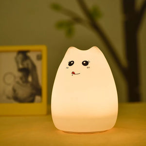 Cute Cat Silicone Night Lamp - Tinyminymo