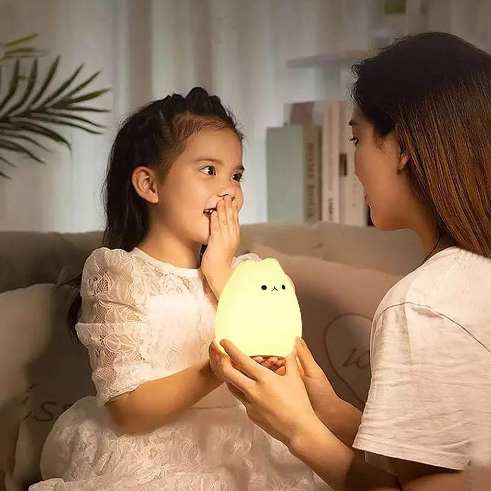 Cute Cat Silicone Night Lamp - Tinyminymo