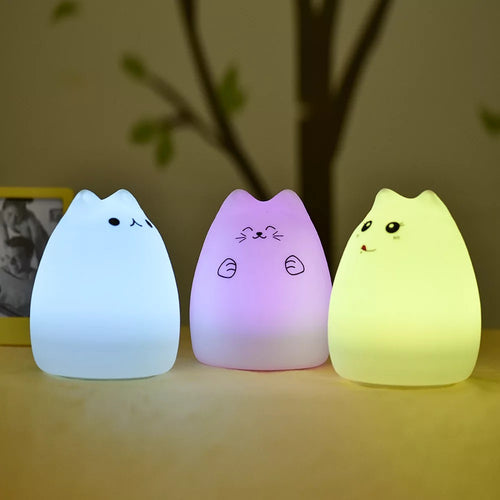 Cute Cat Silicone Night Lamp - Tinyminymo