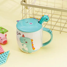 Load image into Gallery viewer, Cute Dino Mug with Lid and Spoon - Tinyminymo
