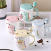 Cute Dino Mug with Lid and Spoon