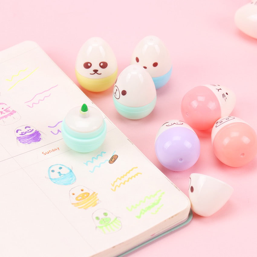 Cute Egg Highlighters - Set of 6 - Tinyminymo