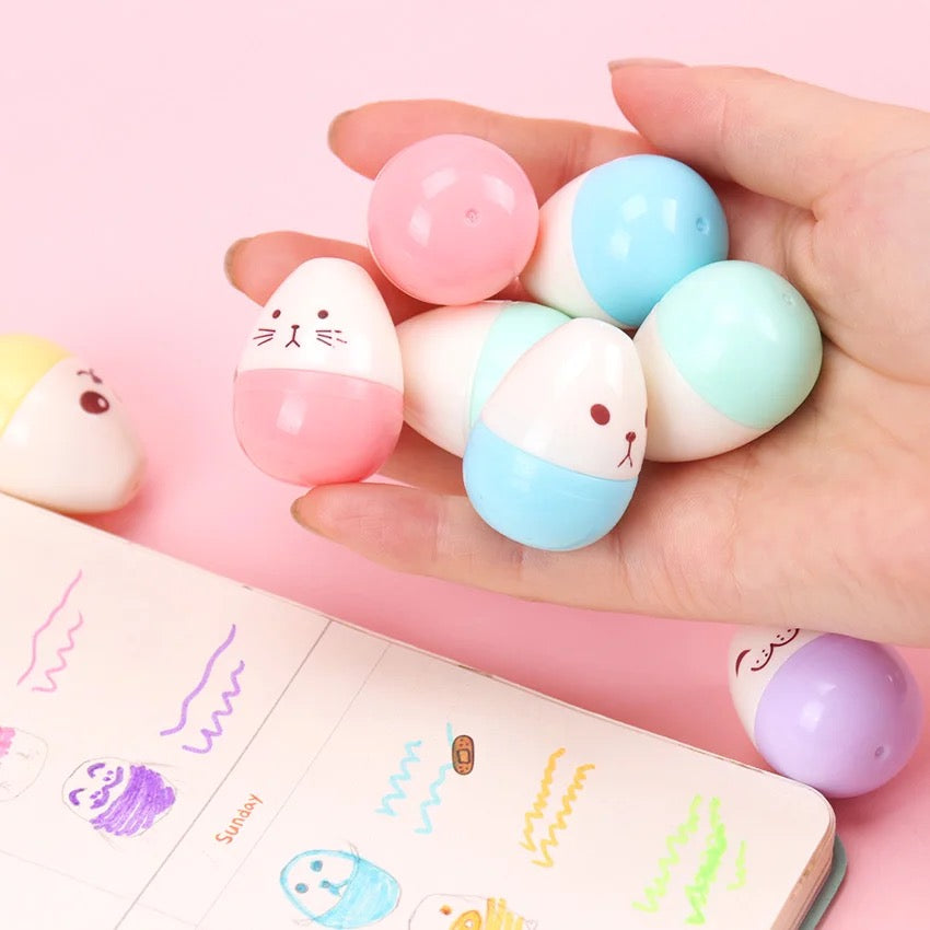 Cute Egg Highlighters - Set of 6 - Tinyminymo