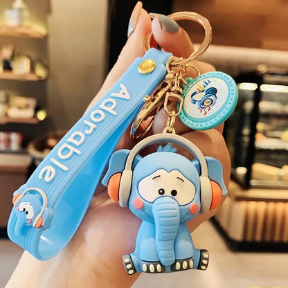 Cute Elephant with Headphones 3D Keychain - Tinyminymo
