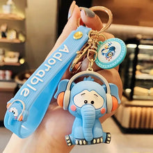 Load image into Gallery viewer, Cute Elephant with Headphones 3D Keychain - Tinyminymo
