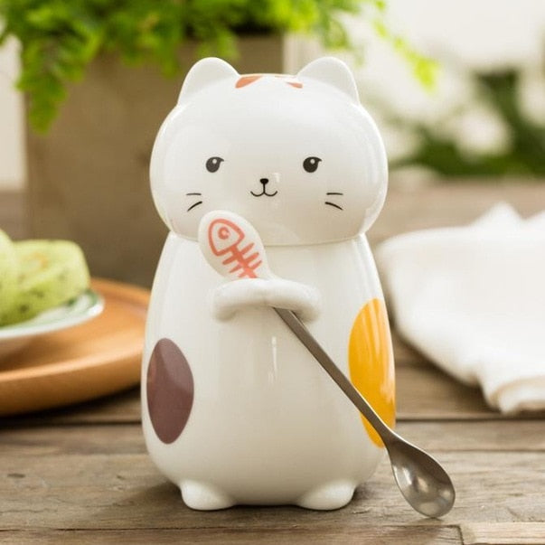 Cute Japanese Kitty 3D Ceramic Mug - Tinyminymo