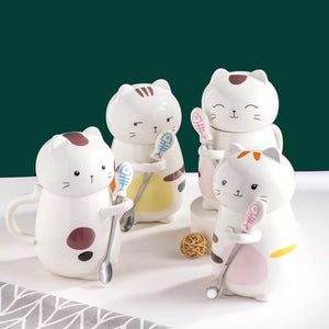 Cute Japanese Kitty 3D Ceramic Mug - Tinyminymo