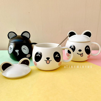 Cute Bear Mug with Lid and Spoon - Tinyminymo