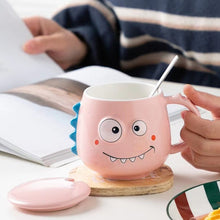 Load image into Gallery viewer, Dino Mug with Lid and Spoon - Tinyminymo
