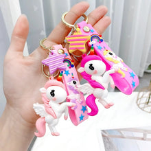 Load image into Gallery viewer, Flying Unicorn 3D Keychain - Tinyminymo
