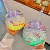 Frosted Round Sipper with Kawaii Stickers
