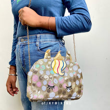 Load image into Gallery viewer, Glitter Unicorn Sequence Sling Bag - Tinyminymo
