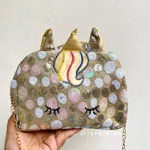 Load image into Gallery viewer, Glitter Unicorn Sequence Sling Bag - Tinyminymo
