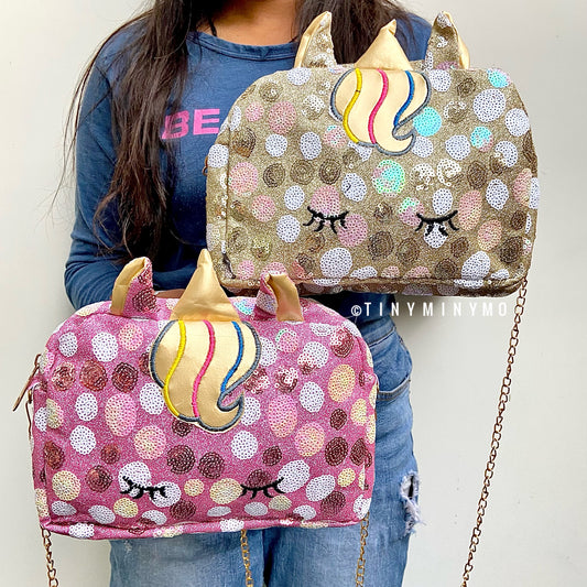 Glitter Unicorn Sequence Sling Bag - Tinyminymo
