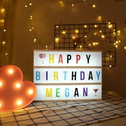 Mini Cinematic Light Box with Colored Letters