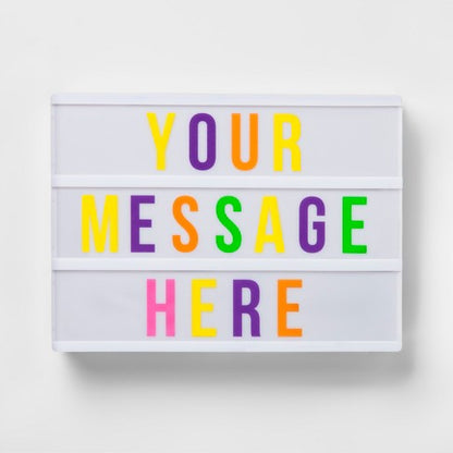Mini Cinematic Light Box with Colored Letters