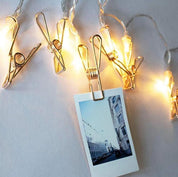 Metal Photo Clip String Lights - Gold