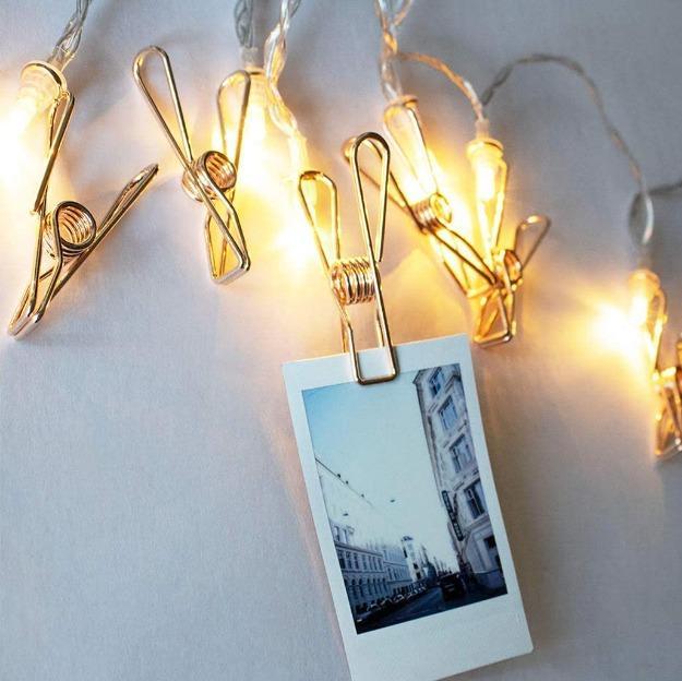 Metal Photo Clip String Lights - Gold