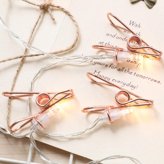 Metal Photo Clip String Lights -  Rose Gold - Tinyminymo