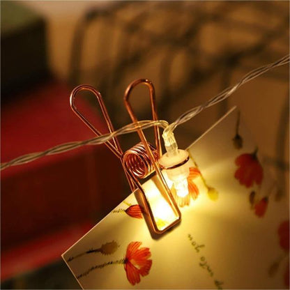 Metal Photo Clip String Lights -  Rose Gold - Tinyminymo