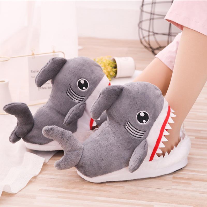 Plush Shark Slippers - TinyMinyMo