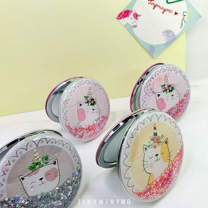 Kitty Glitter Pocket Mirror