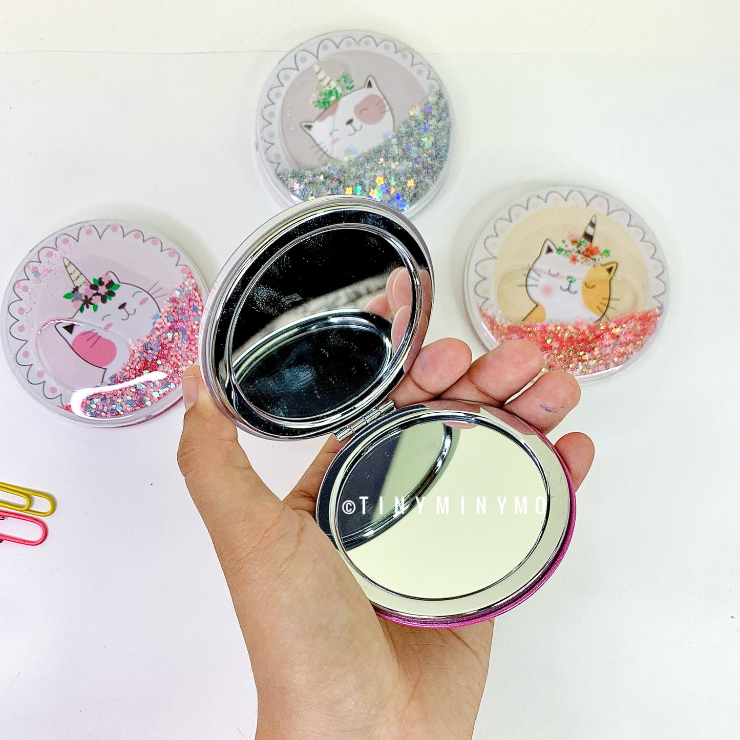 Kitty Glitter Pocket Mirror