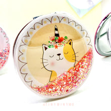 Load image into Gallery viewer, Kitty Glitter Pocket Mirror
