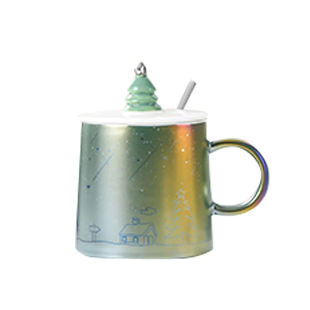 Holographic Christmas Mug with Lid and Spoon - Tinyminymo