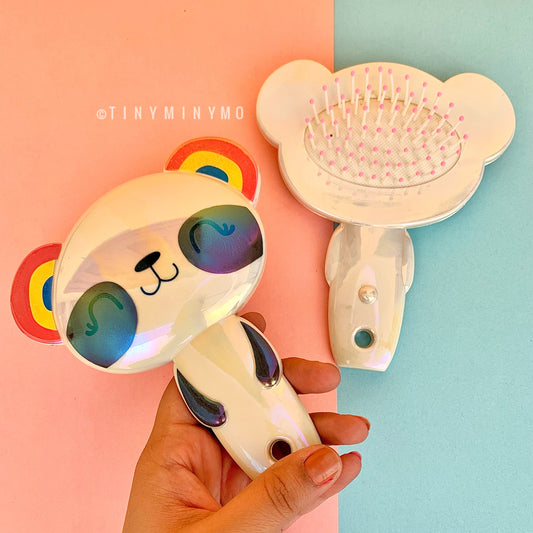 Holographic Panda Hair Brush - Tinyminymo