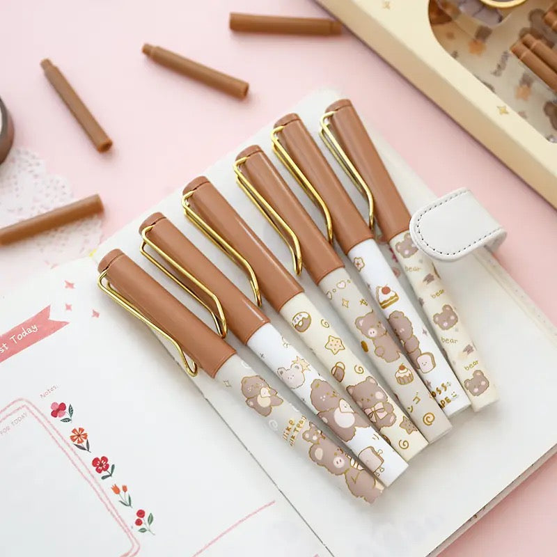 Kawaii Bear Fountain Pen Set - Tinyminymo