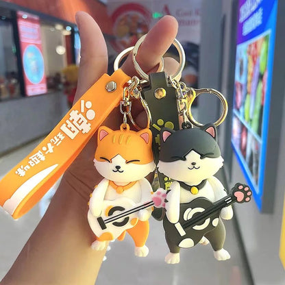 Kawaii Kitty with Guitar 3D Keychain - Tinyminymo