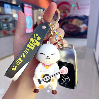 Kawaii Kitty with Guitar 3D Keychain - Tinyminymo