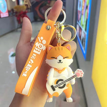 Load image into Gallery viewer, Kawaii Kitty with Guitar 3D Keychain - Tinyminymo
